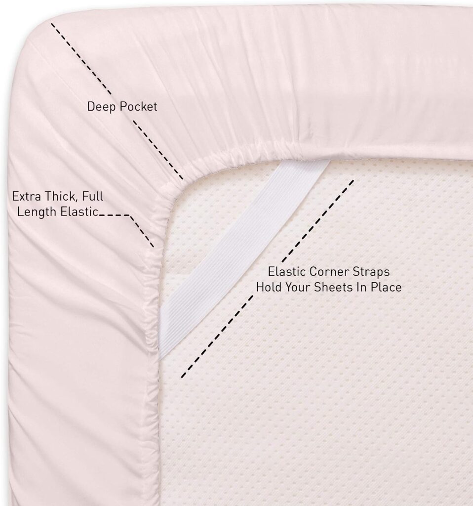 1500 Supreme Collection Twin Sheet Sets Pale Pink - 3 Piece Bed Sheets and Pillowcase Set for Twin Mattress - Extra Soft, Elastic Corner Straps, Deep Pocket Sheets, Twin Pale Pink