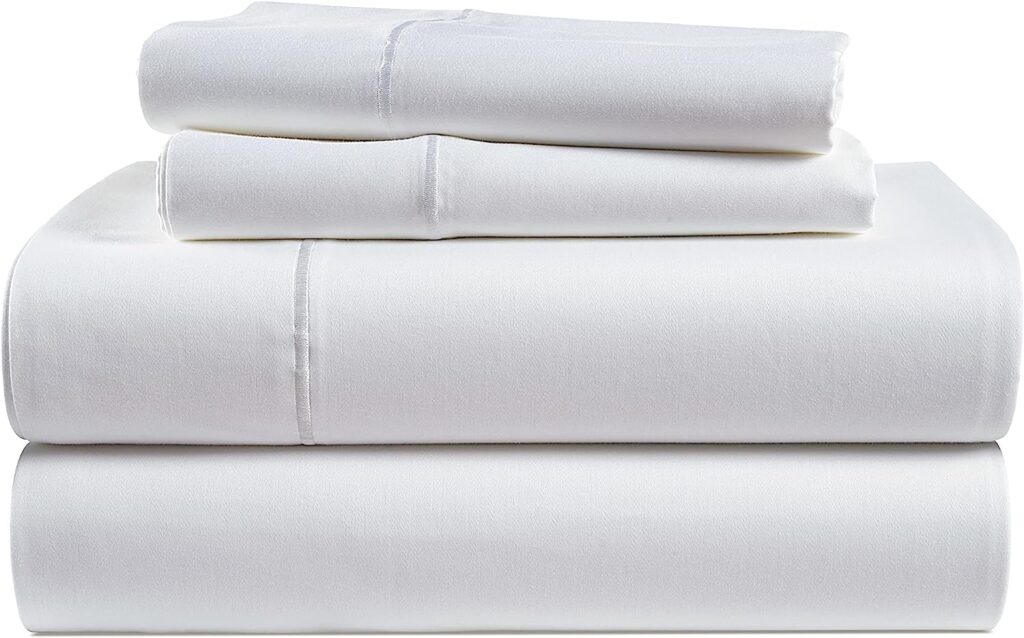 LANE LINEN 100% Egyptian Cotton Bed Sheets - 1000 Thread Count 4-Piece White King Set Bedding Sateen Weave Luxury Hotel 16 Deep Pocket (Fits Upto 17 Mattress)