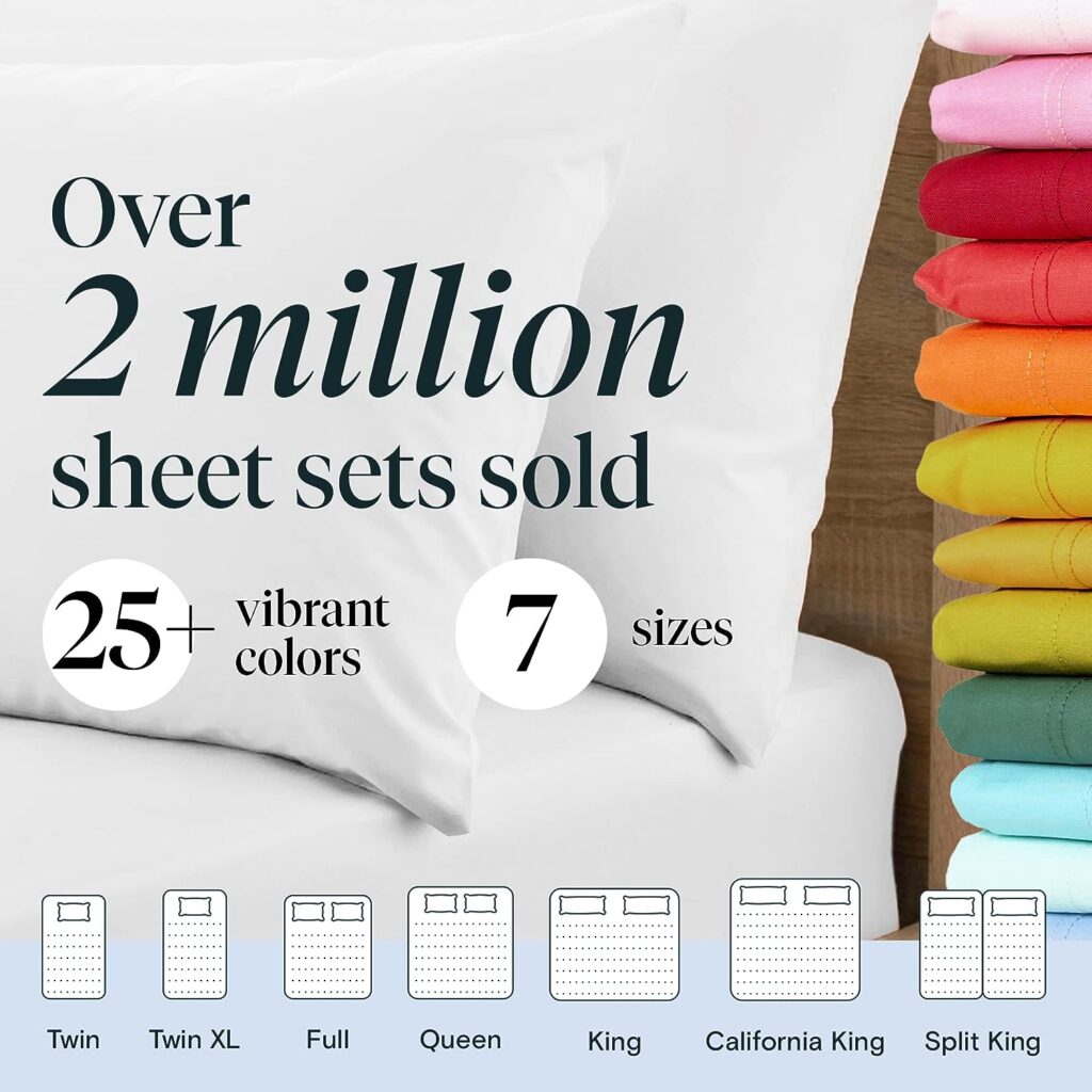 LuxClub 6 PC King Size Sheet Set Bed Sheets Deep Pockets 18 Eco Friendly Wrinkle Free Cooling Bed Sheets Machine Washable Hotel Bedding Silky Soft - White King