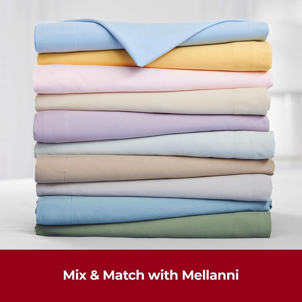 Mellanni Twin Sheets Set - 3 Piece Iconic Collection Bedding Sheets  Pillowcases - Hotel Luxury, Extra Soft, Cooling Bed Sheets - Deep Pocket up to 16 - Wrinkle, Fade, Stain Resistant (Twin, White)