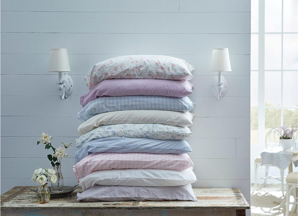 Shabby Chic® - Full Sheets, Soft  Breathable Organic Cotton Bedding Set, Vintage-Inspired Home Decor with Ruffled Pillowcases (Solid White, Full)