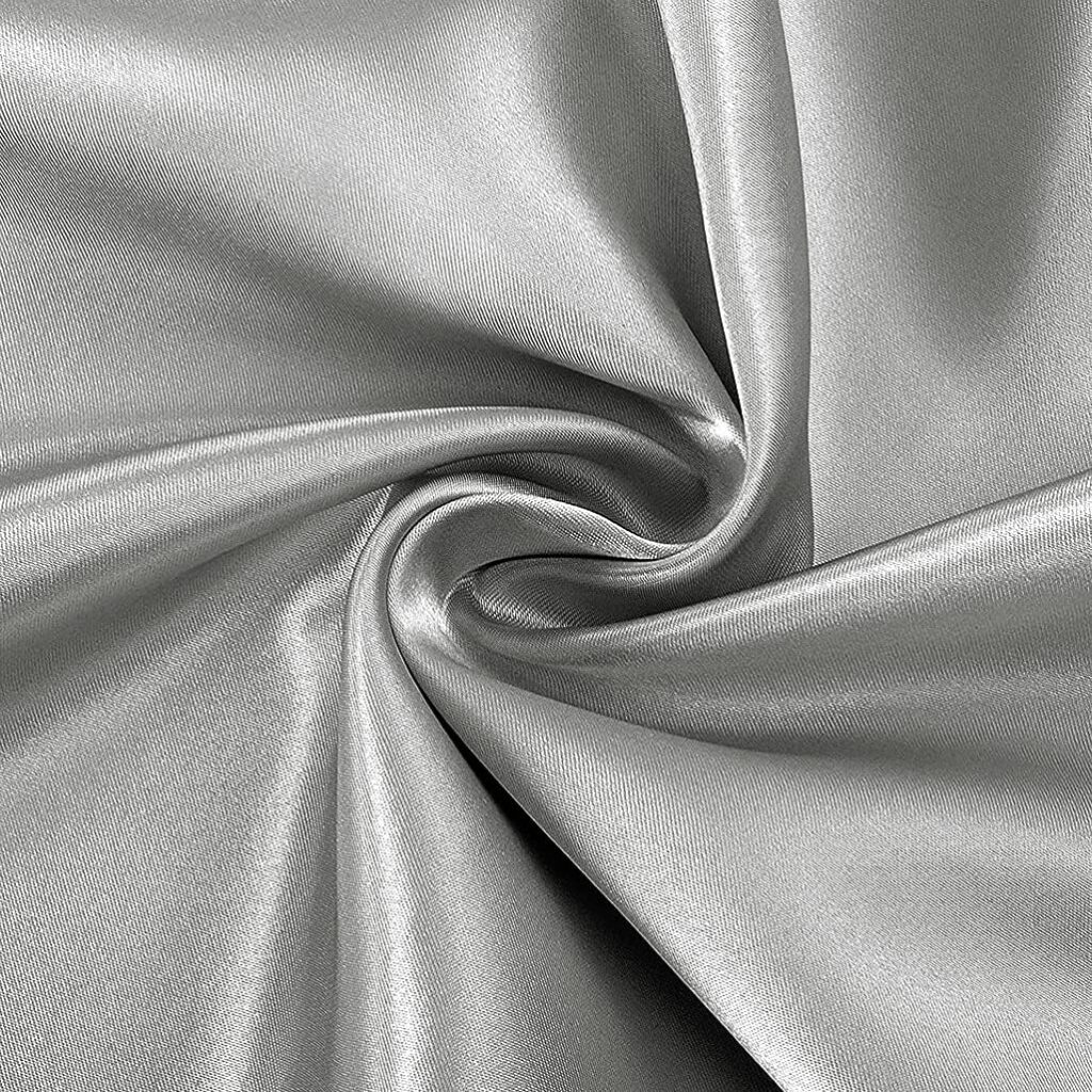 Satin Bed Sheet Set,Extra Soft Deep Pocket Silky Satin Sheet Set with 1 Fitted Sheet +1 Flat Sheet + 2 Pillow Cases (4-Piece Grey, Twin)