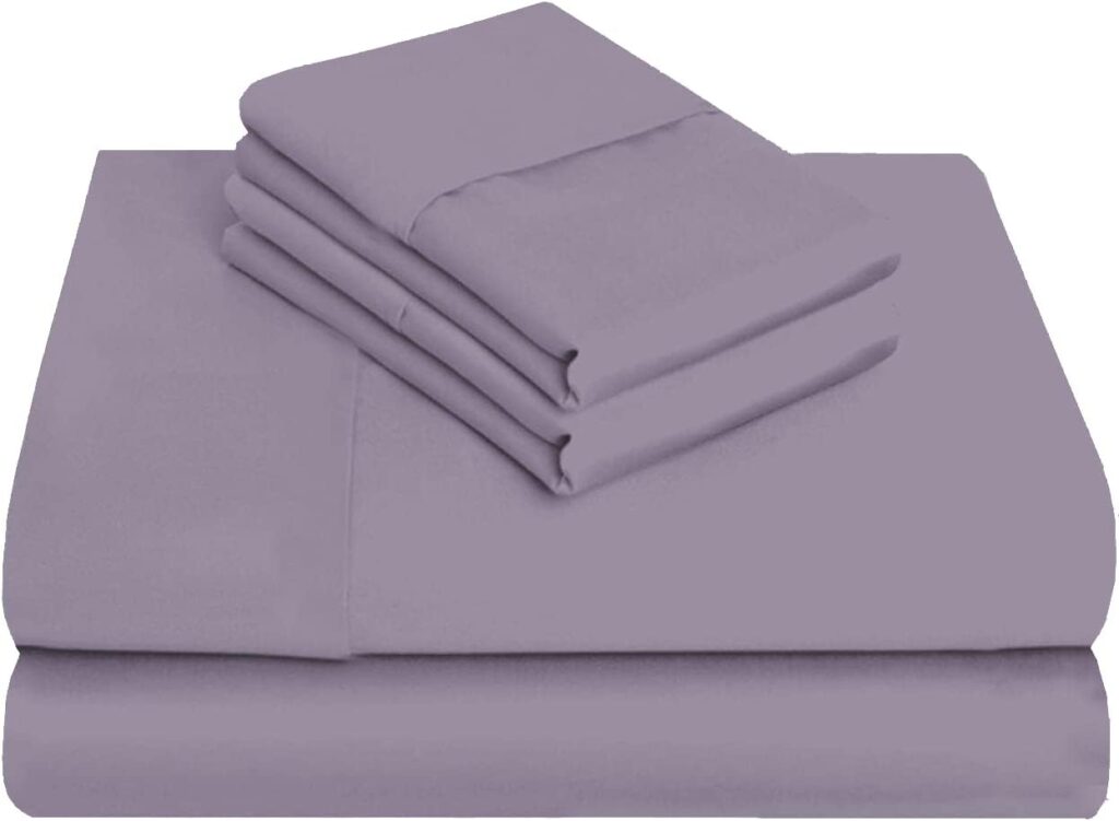 Twin-XL Sheets Extra Deep Pockets 15 Inch 500 Thread Count 4 Piece Sheet Set 100% Cotton Sheet Set Lavender solid Sheet,Long Staple Cotton Bedsheet and Pillow Cover,Sateen Finish,Soft,Breathable