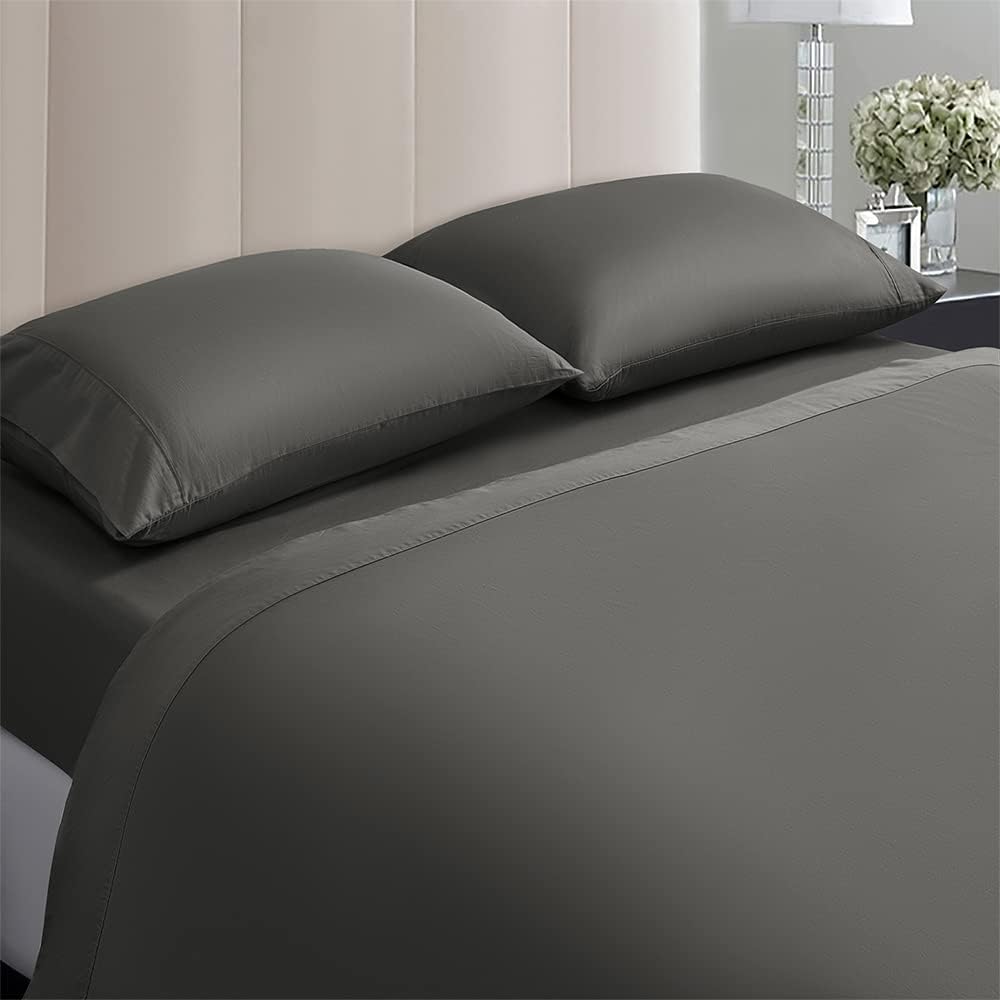 100% Egyptian Cotton King Size Sheets,1000 Thread Count Luxury Heavy Bed Sheets Set,Hotel Quality Sateen Weave,Very Smooth Soft with 18 Deep Pocket Sheets 4 Pc Set (Dark Grey, King)