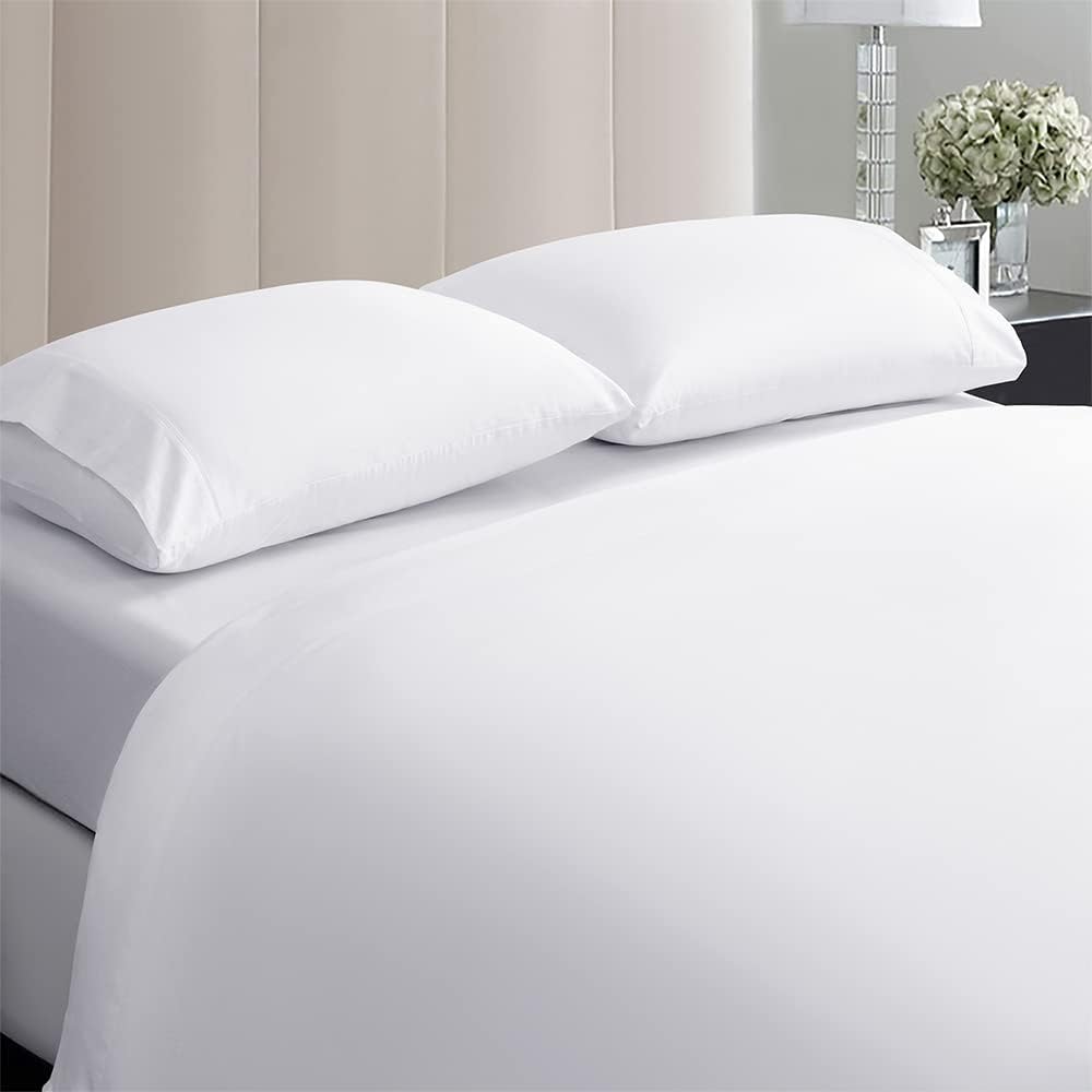 100% Egyptian Cotton Sheets Queen Size,1000 Thread Count Luxury Heavy Bed Sheets Set, (White, Queen)