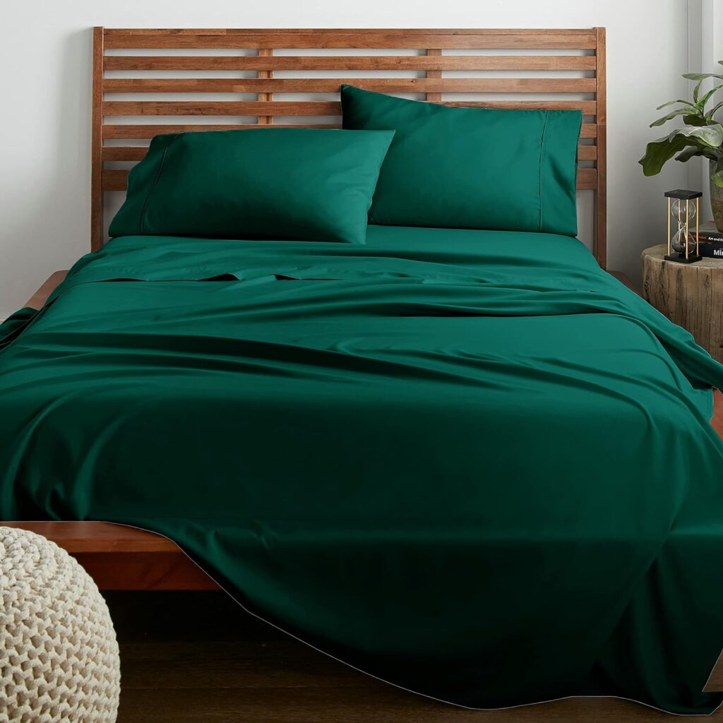 American Home Collection Twin XL Size 3 Piece Sheet Set - Extra Soft Microfiber, Breathable, Wrinkle and Fade Resistant Luxury Bedding - Deep Pockets - Easy Fit - Forest Green Oeko-Tex Sheets