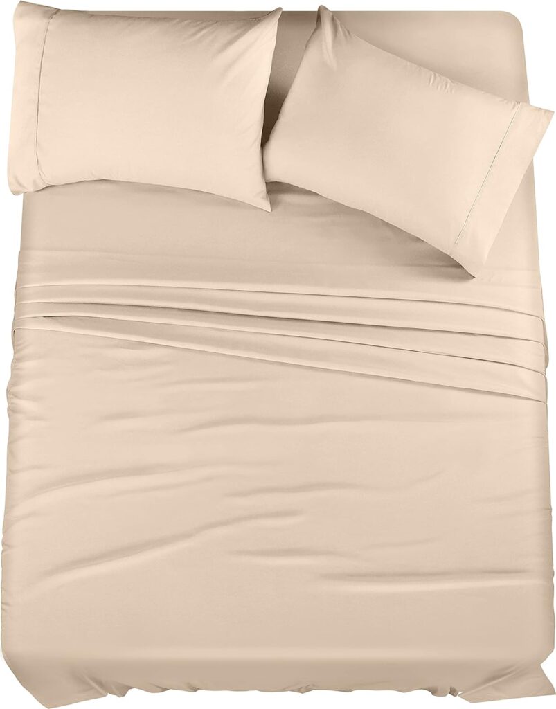 Utopia Bedding Full Bed Sheets Set - 4 Piece Bedding - Brushed Microfiber - Shrinkage and Fade Resistant - Easy Care (Full, Beige)