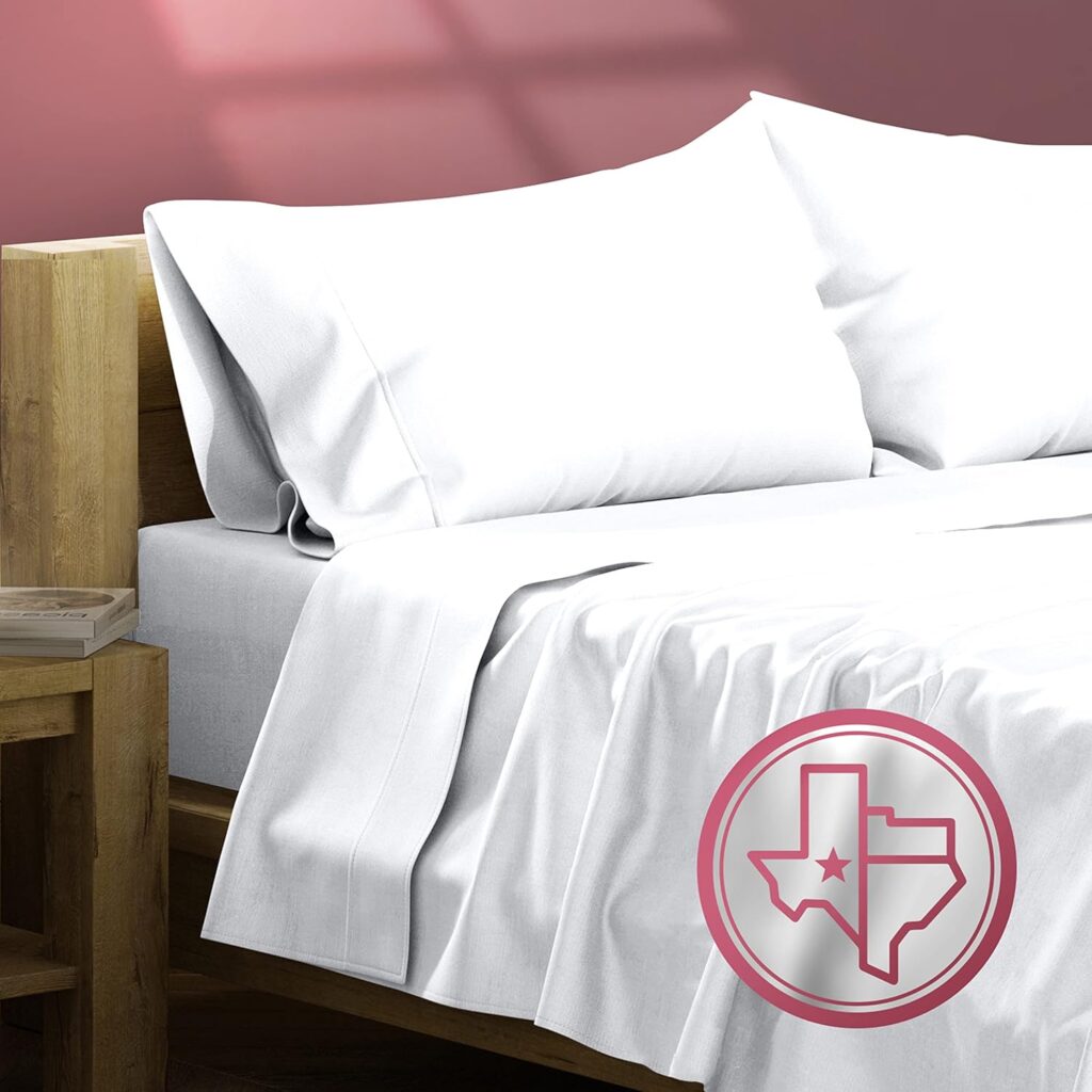 TEXAS LINEN CO. Egyptian Cotton California King Bed Sheets - 800 Thread Count 4 PC White Egyptian Bed Sheet for Calking Size Bed, Sateen Weave Deep Pocket Luxury Hotel Sheet, Extra Soft Cooling Sheets