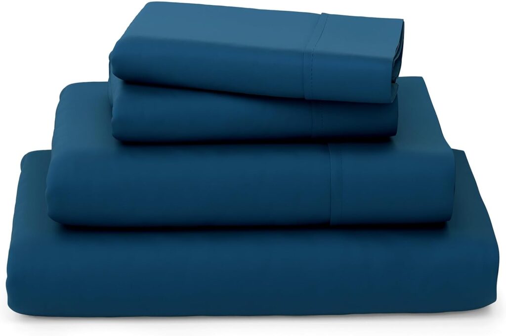 Cosy House Collection Luxury Bamboo Sheets - Blend of Rayon Derived from Bamboo - Cooling  Breathable, Silky Soft, 16-Inch Deep Pockets - 4-Piece Bedding Set - Queen, Royal Blue