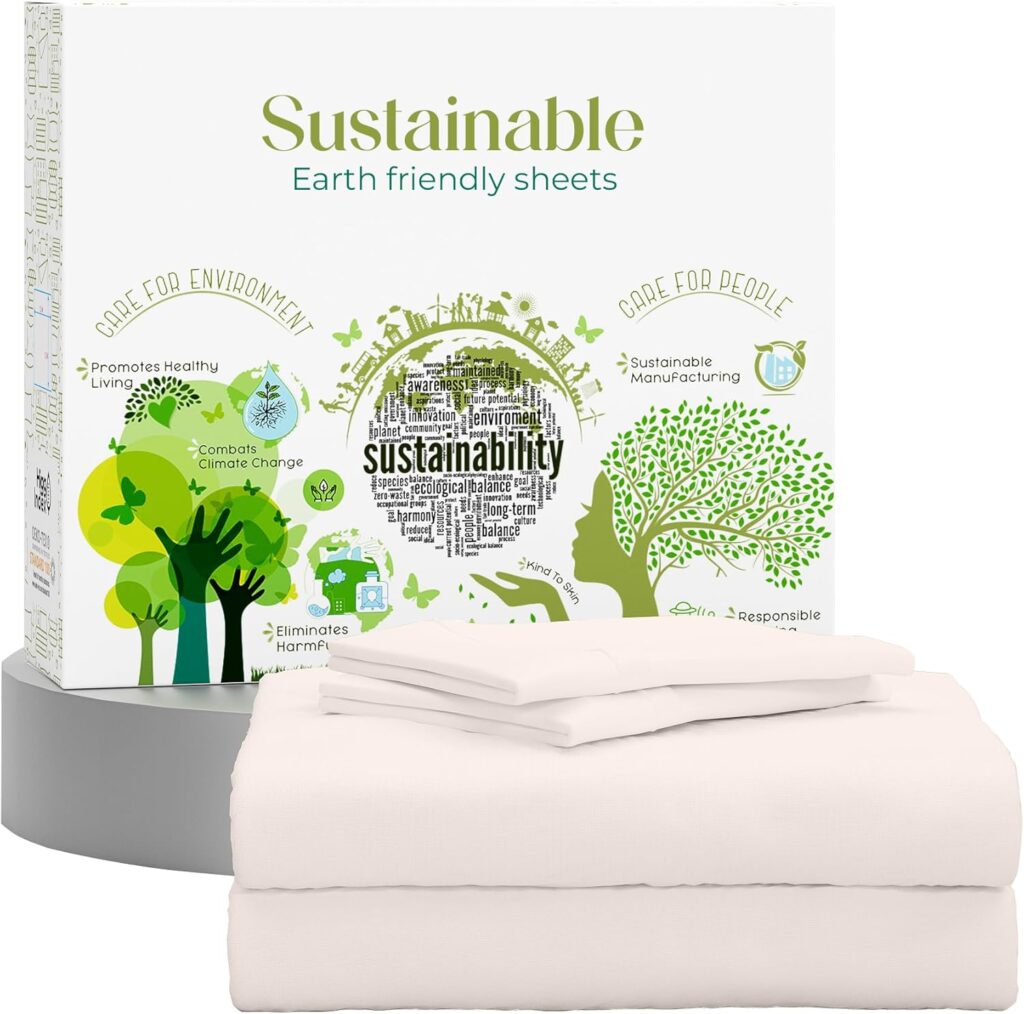 Full Bed Sheet Set, 400TC 100% Cotton Bed Sheets, Hotel Quality Snow Sheet Set, Skin Friendly Cooling Bed Sheets with Deep Pockets, Hotel Luxury Sheets for Full Bed