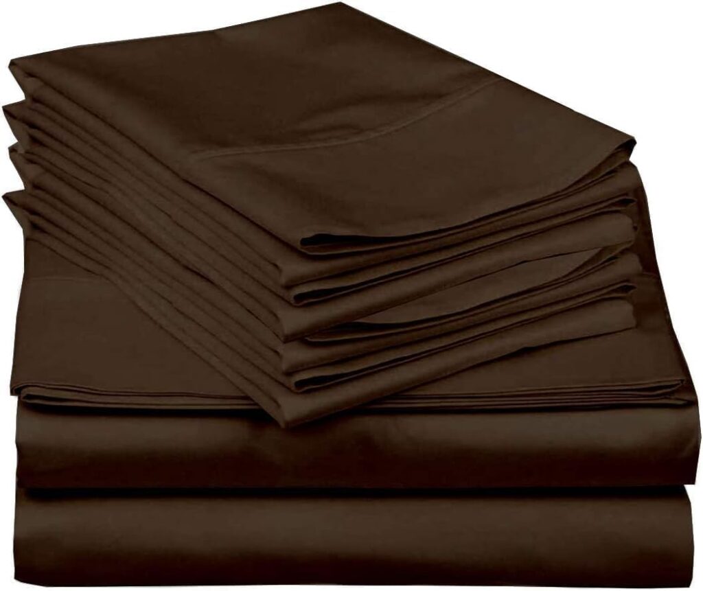 Mattress-Homes 6 Piece King Sheet Set, Hotel Luxury Collection, 100% Egyptian Cotton, 18 Inch Deep Pocket Fitted Sheet, Soft  Cool, Breathable Bedding with 4 Pillowcases in Light Grey Stripe