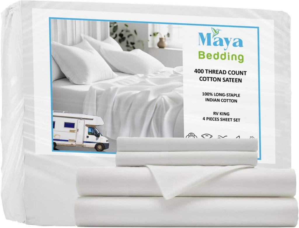 Twin XL 100% Cotton Bedsheet Set (3Pcs) - Pearl Ivory - 400 Thread Count Sateen Weave, Snug Bottom Deep Pocket Fitted Sheet, Fade Resistant  Envelope Closure Pillowcase