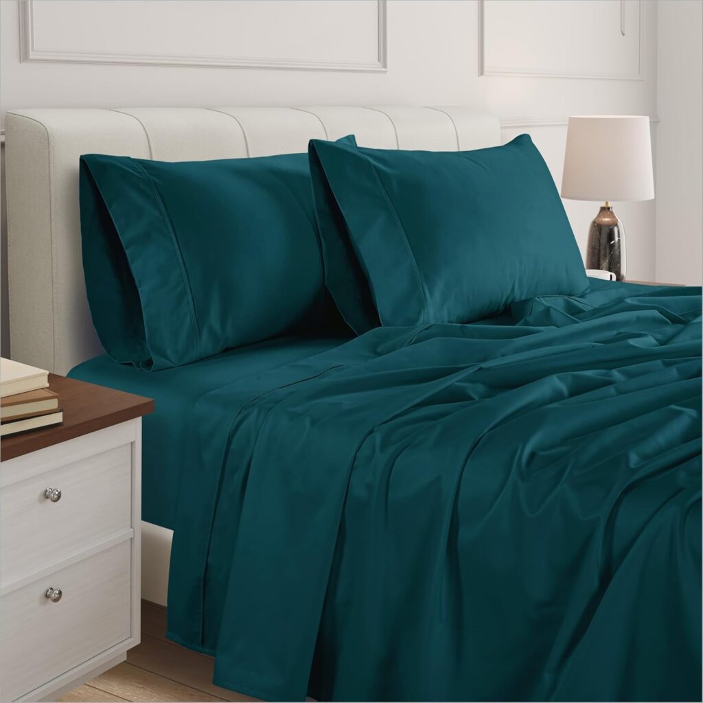 Bluemoon Homes King Sheet Sets 800 Thread Count 100% Egyptian Cotton Sheets - Extra Long-Staple Cotton King Sheets, Fits Mattress Upto 18 Deep Pocket, Sateen Weave, Soft Cotton Bed Sheets Set(White)
