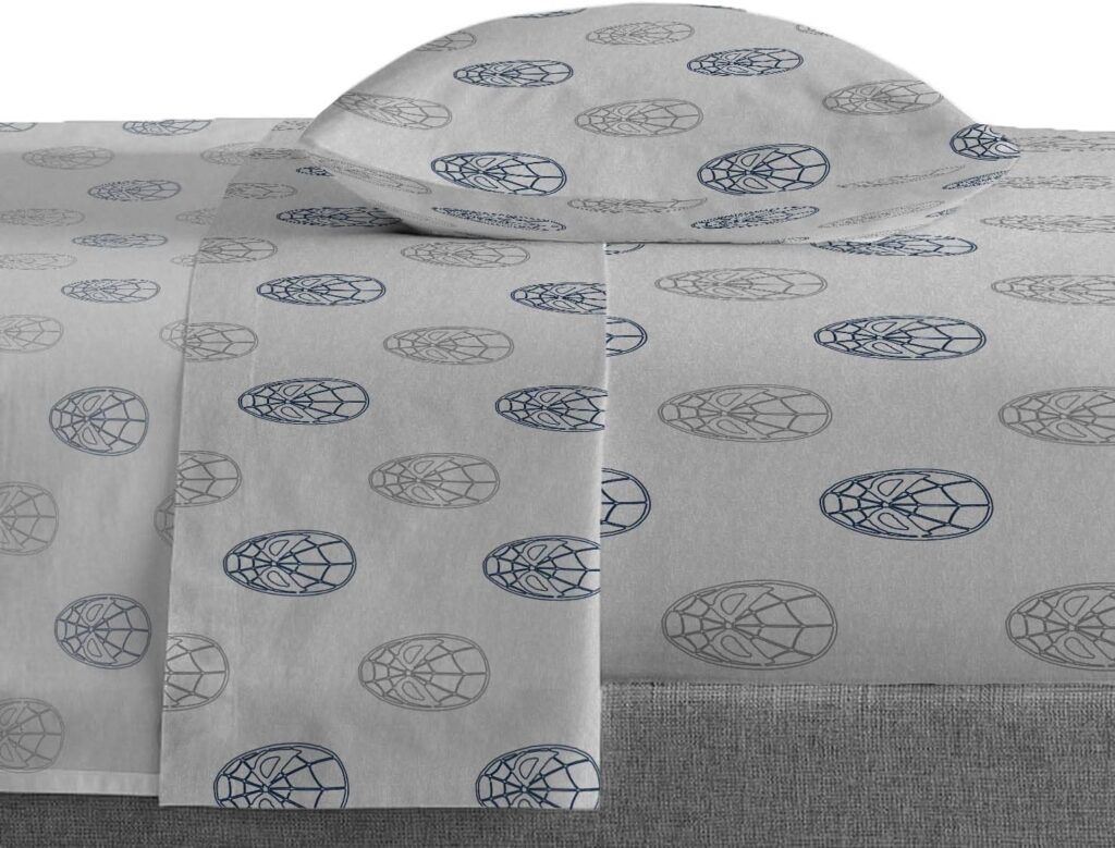 Saturday Park Marvel Spiderman Web Stripe Twin Sheet Set - 3 Piece 100% Organic Cotton Sheets - GOTS  Oeko-TEX Certified (Marvel Official)