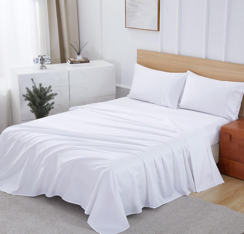 Shunjie.Home Twin-XL Bed Sheets Set 3 Pieces, 600 Thread Count 100% Egyptian Cotton Bed Sheets, Breathable, Soft  Silky Sateen Weave Fits Mattress from 8 Up to 16 Deep Pocket(Black, Twin-XL)