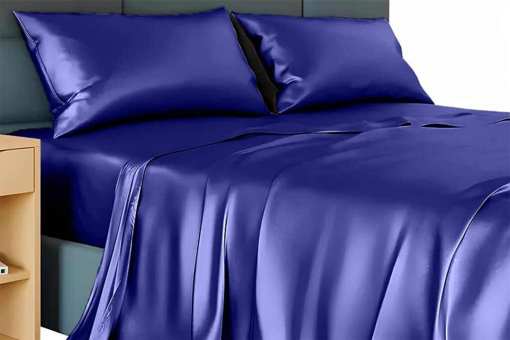 Twin XL Silk Sheet Set –True Silk Sheets Set with 14 Deep Pocket -Hotel Luxury Bed Sheets - Extra Soft - Deep Pockets - Breathable  Cooling - Wrinkle Free - Comfy-Royal Blue Bed Sheets