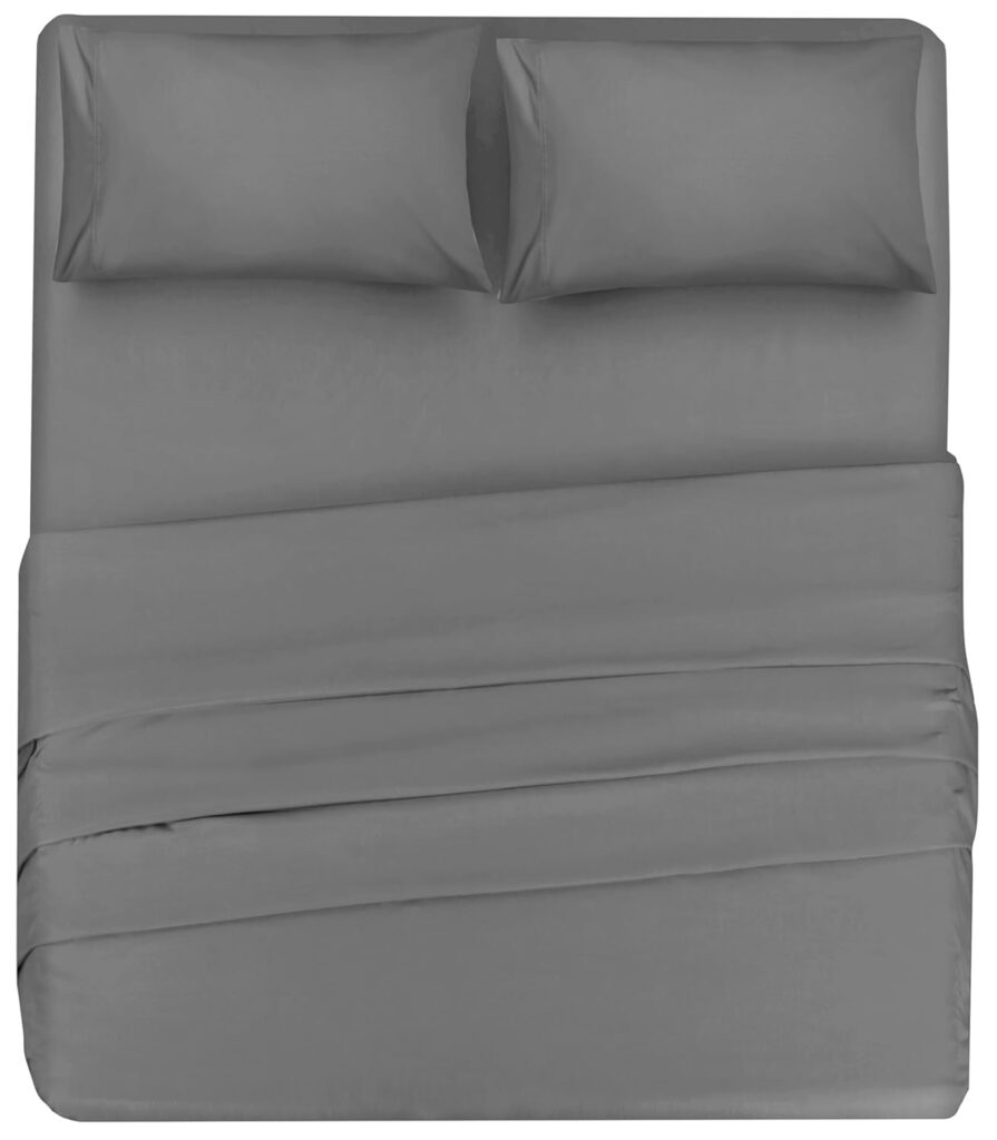Sheet Set for Full Size Bed, Luxury Hotel Sheet Sets, Breathable  Cooling Sheets for Hot Sleepers, 4 Piece Cotton Sheet Set, Wrinkle Free, Cotton Rich, Light Grey