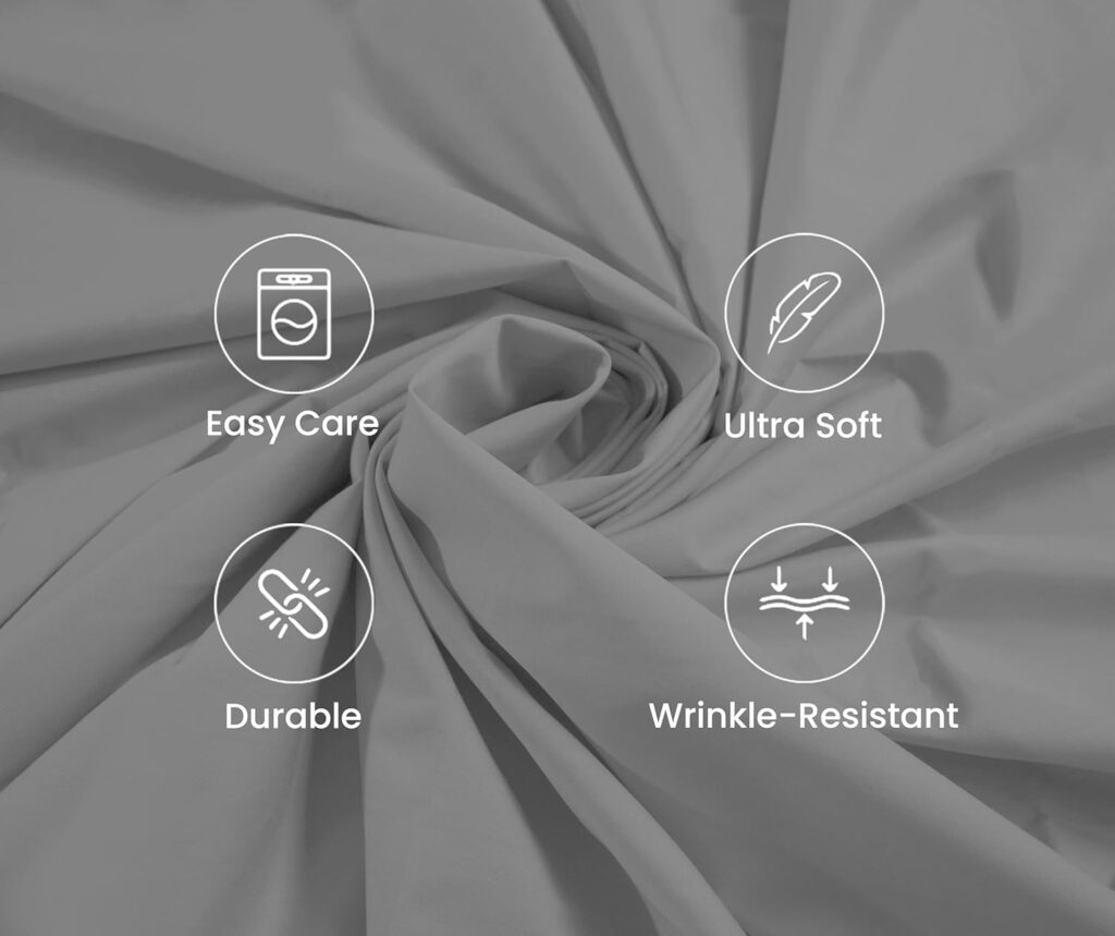 Sheet Set for Full Size Bed, Luxury Hotel Sheet Sets, Breathable  Cooling Sheets for Hot Sleepers, 4 Piece Cotton Sheet Set, Wrinkle Free, Cotton Rich, Light Grey