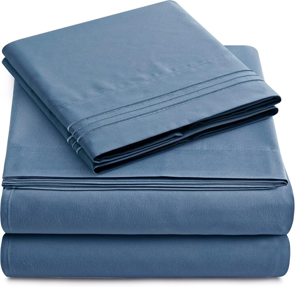 Yamel Home - Twin Size Bed Sheet Set - Luxurious Feeling - 2000 - Breathable  Cooling Sheets- Deep Pockets fit up to 16 - Wrinkle Free - Supreme Collection - Denim, Twin