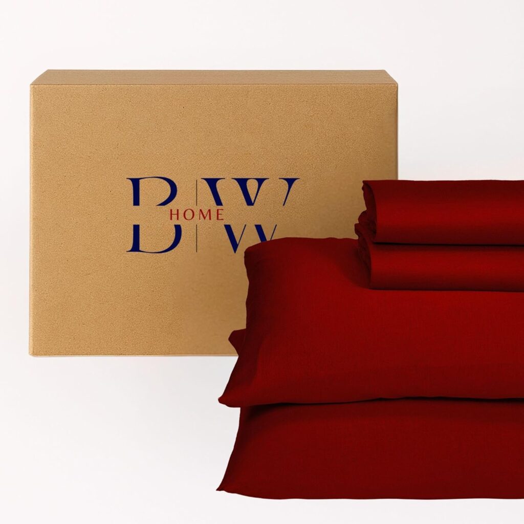 Briarwood Home Premium 100% Modal Jersey Sheet Set, Breathable Bedding, Luxurious Comfort with Silky Smooth  Wrinkle-Resistant Fabric, Lightweight Sheets  Pillowcases (Burgundy, Queen)