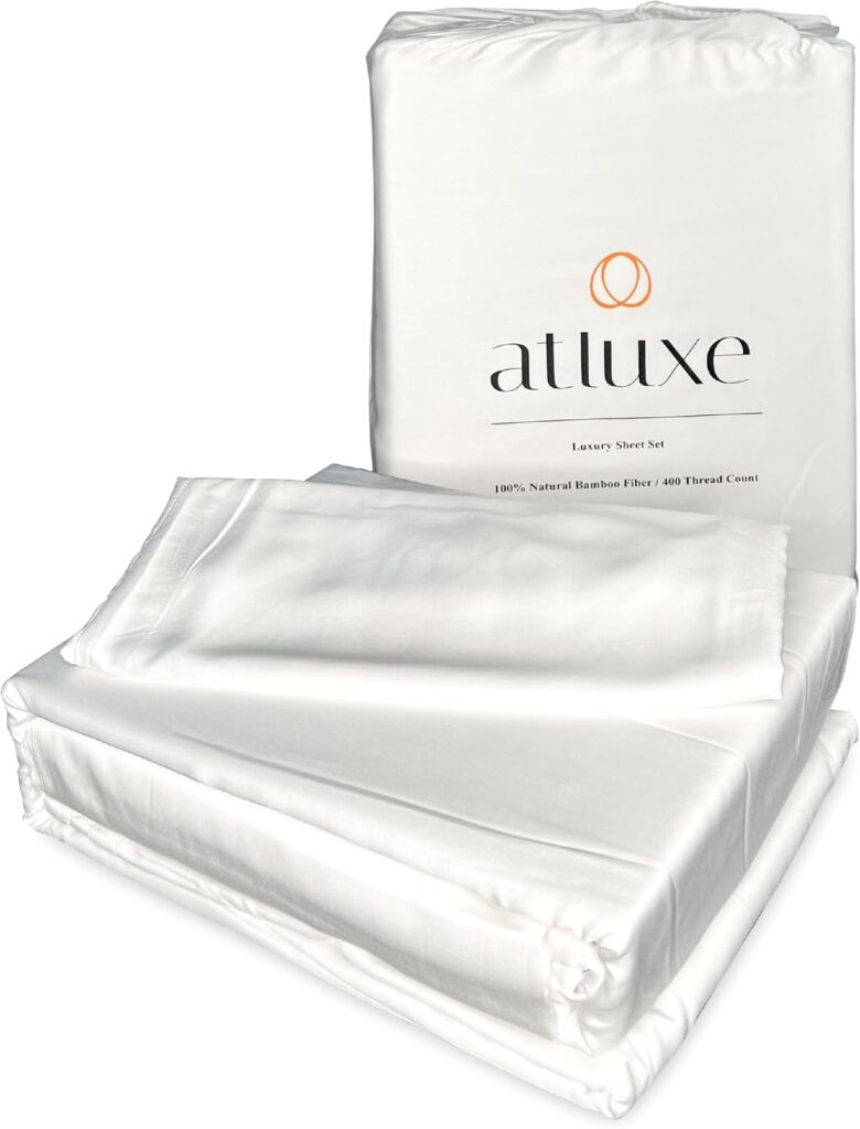 Premium White Bed Sheets - Ultra Soft Viscose from Bamboo Silk Sheets, Temperature Regulating, Cooling Sheets Set, 18 Deep Pocket (White (King (U.S. Standard)) Premium White Bed Sheets - Ultra Soft Viscose from Bamboo Silk Sheets, Temperature Regulating, Cooling Sheets Set, 18 Deep Pocket (White (King (U.S. Standard))