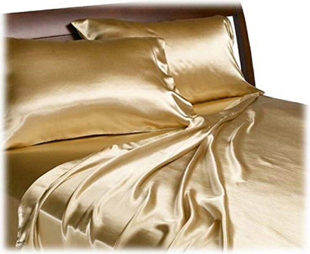 Royal Opulence Divatex Home Fashions Satin 3 pcs King Sheet Set, Gold Royal Opulence Divatex Home Fashions Satin 3 pcs King Sheet Set, Gold