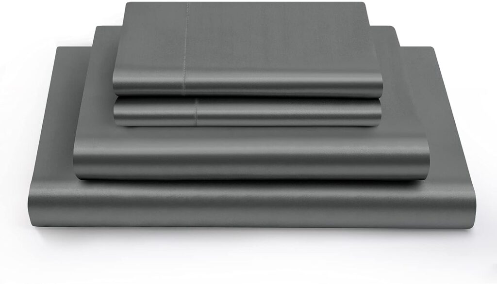 25 Momme Mulberry Silk 6A Graded Solid Sheet Set | King(76 X 80) Dark Grey |ComfyCozy Set Upto 24(inch) Deep Pockets with Elastic Bounded 4 Piece Set | Oeko-Tex Standard 25 Momme Mulberry Silk 6A Graded Solid Sheet Set | King(76 X 80) Dark Grey |ComfyCozy Set Upto 24(inch) Deep Pockets with Elastic Bounded 4 Piece Set | Oeko-Tex Standard